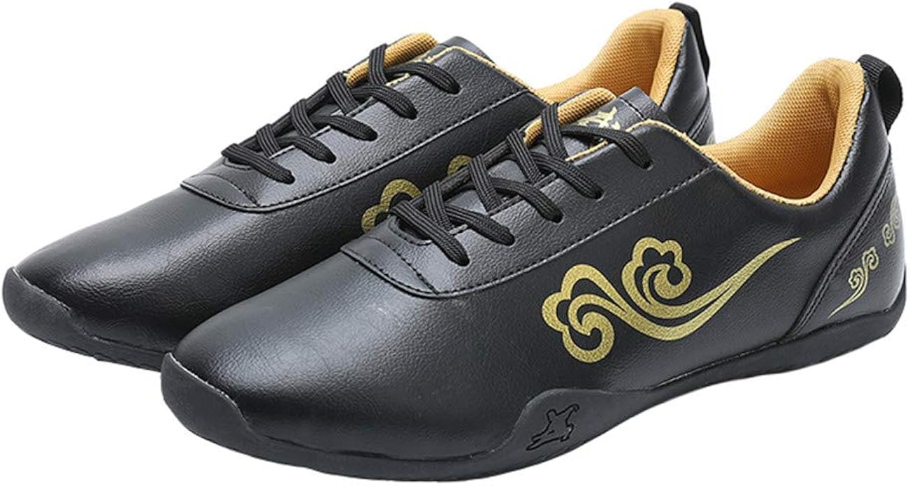 XFQ Martial Arts Shoes, TaiChi Sport Shoes Children Adults Kung Fu Fitness Sneakers Leather