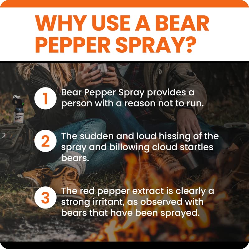 UDAP Pepper Power Bear Spray Self Defense Deterrent with Griz Guard