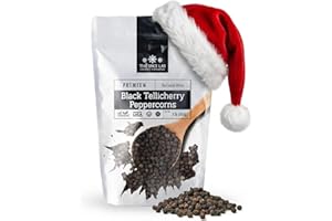 The Spice Lab Black Tellicherry Peppercorns for Grinder Packed in the USA - Steam Sterilized Kosher Non-GMO All Natural Black Pepper 5015 (1 lb Resealable Bag)