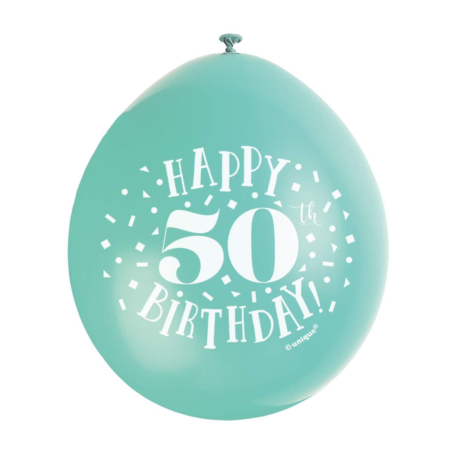 Happy 50th Birthday Assorted Colors Latex Balloons (22cm) Pack of 10 - Festive & Fun Party Decorations