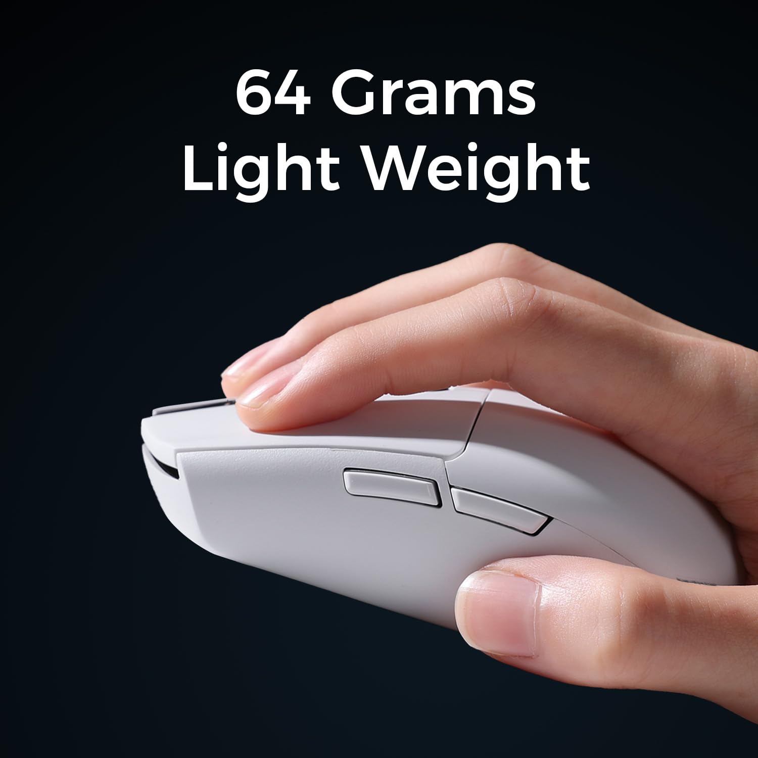 MCHOSE G3 Ultra Wireless Gaming Mouse, Symmetrical, 26K DPI, Tri-Mode Connection, Wireless/Wired 8K Polling, 64g Weight, 130 Hours Battery Life (White)
