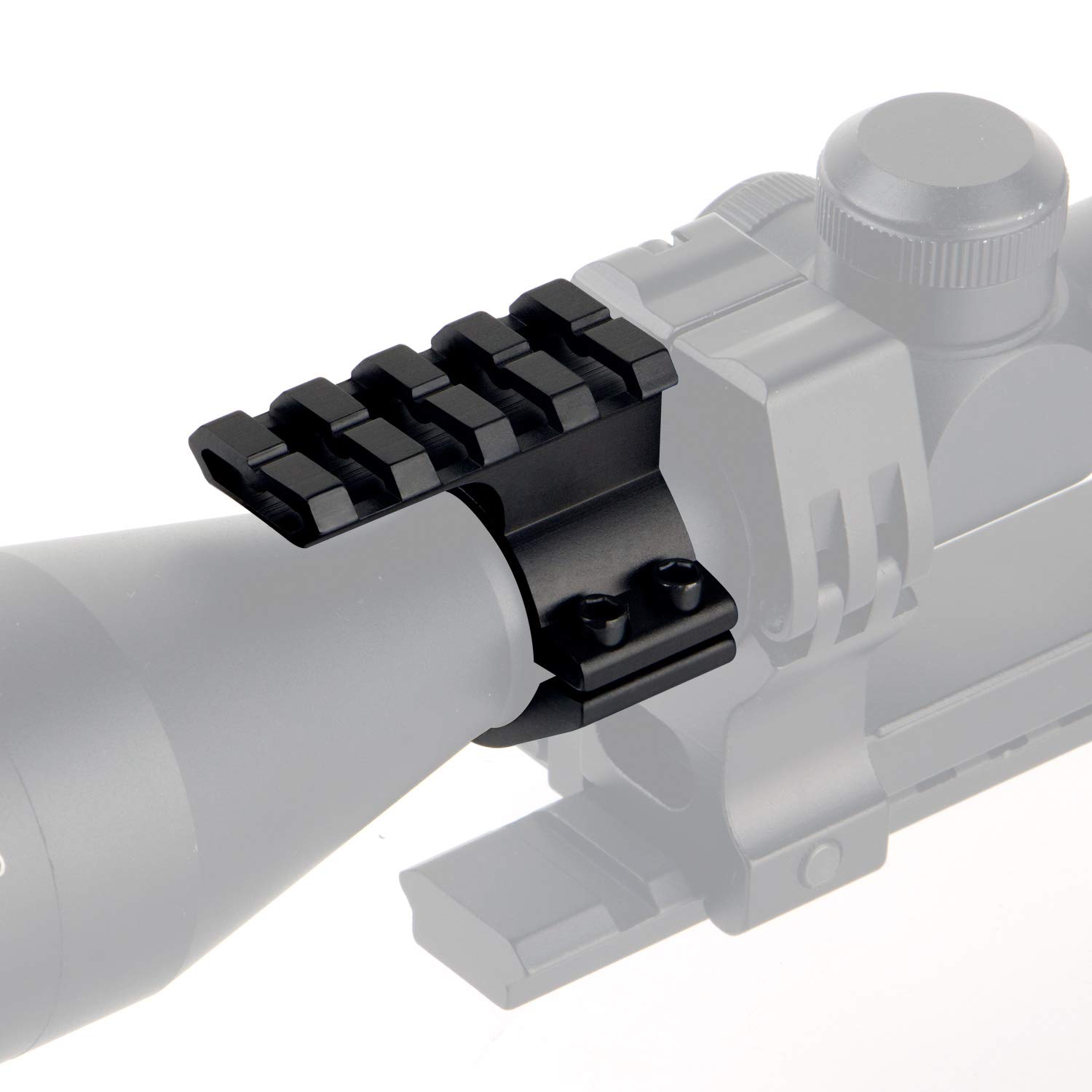 FOCUHUNTER Rail Scope Barrel Mount 25.4 mm Rail Ring Adapter with 20mm Weaver Picatinny Rail Mount Outdoor Bracket Flashlight Aiming Bracket Aluminum Alloy Black