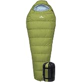 Teton LEEF Lightweight Mummy Sleeping Bag for Camping, Hiking, Backpacking; Cold Weather Option, Compression Sack Included