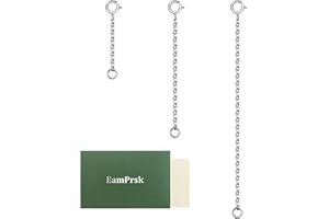 EamPrsk 925 Sterling Silver Necklace Extender, 3Pcs Silver Chain Extenders for Necklaces Bracelet Anklet, Upgraded Chains, Larger End Loops, Durable Jewelry Extension for Women (1 2 3 Inch)