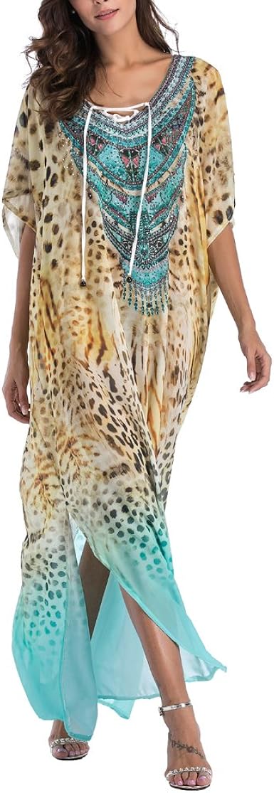 white kaftan dress amazon