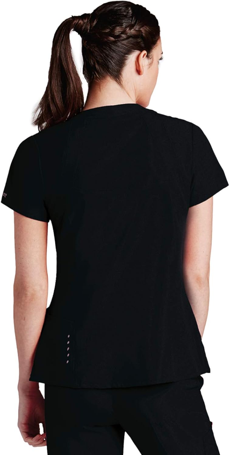BARCO ONE 4-Pocket V-Neck Top for Women– 4-Way Stretch Medical Scrub Top: Clothing