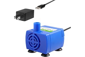 Veken Replacement Pump for Cat Water Fountain Pet Fountain Ultra Quiet Long Lifespan Water Pump with Adaptor and 6 ft Power Cable
