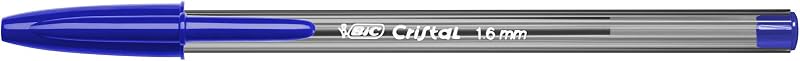 Canetas bic cristal de ponta média grande, para escola, escritório ou casa, azul, pacote com 50 (1,6 mm)