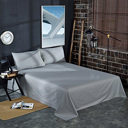 Colourful Snail 4 Piece 500 Thread Count 100-Percent Cotton Sheet Set, Includes 1 Flat Sheet 1 Fitted Sheet and 2 Pillowcases, Ultra Soft and Easy Care, King, Grey