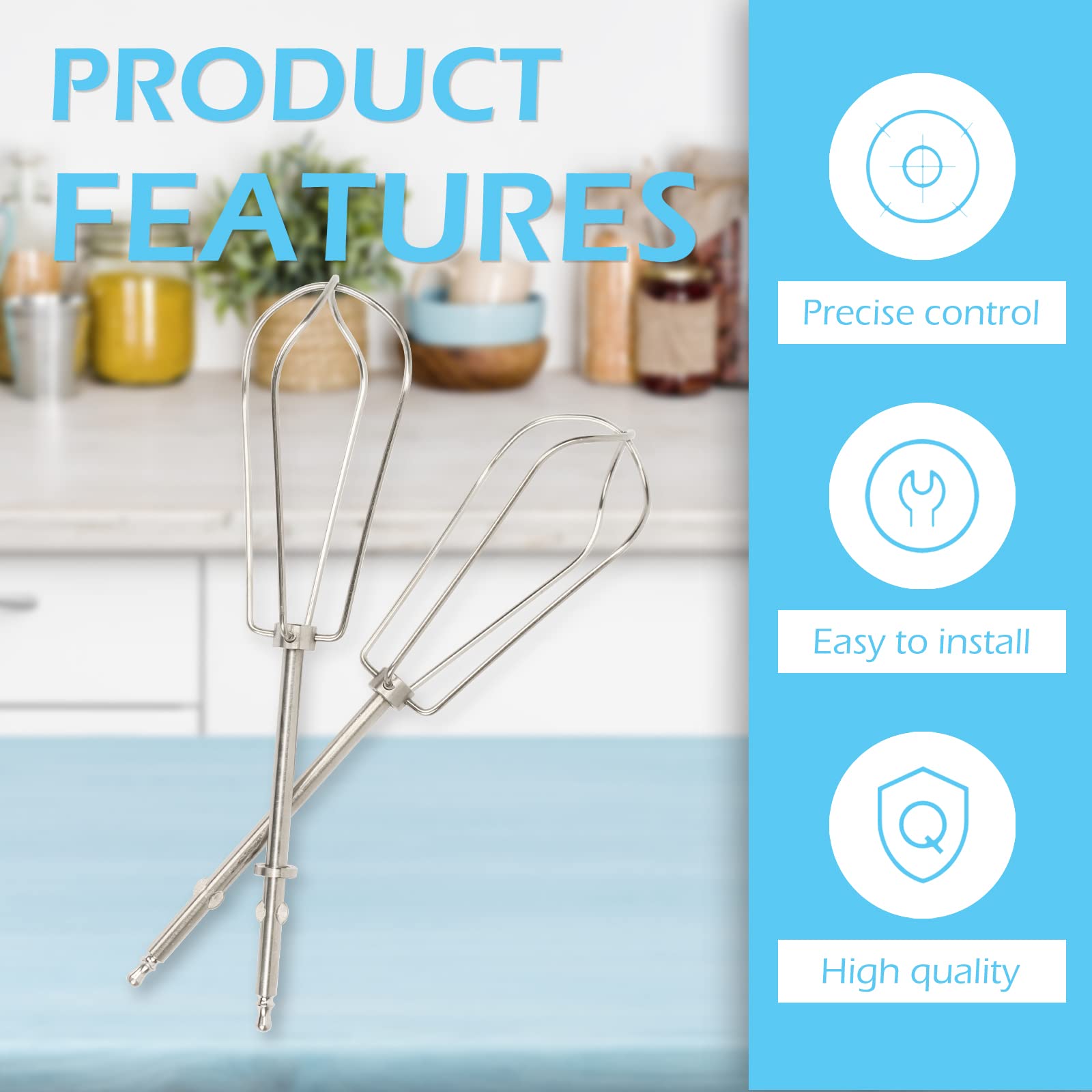 Hand Mixer Beaters Compatible with Cuisinart CHM Mixer, HM-50, HM-70, 9 7 5 3 Mixer Attachments, for Cuisinart Blender Replacement Parts, fit Cuisinart Stainless Steel Hand Mixer Replacement Beaters