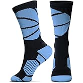 ChalkTalkSPORTS Elite Basketball Socks | Performance Mid Calf Socks with Ball | Youth & Adult | Men & Women | Multiple Colors