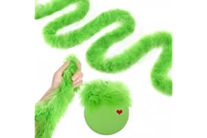 XunYee 8 Pcs 2 x 79 Inch Lime Green Marabou Feather Boa 17.5 Yards Green Faux Fur Trim Fabric Fluffy Fuzzy Craft Fake Fur Shaggy Synthetic Plush for Sewing DIY Christmas Tree Gnome Beard Doll