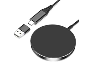 YLLZI Magnetic Wireless Charger for iPhone 15 - Fast Wireless Charging Pad for iPhone 15/15 Pro/15 Plus/15 Pro Max/14/14 Pro/14 Plus/14 Pro Max/13/12 Series[1 x USB C to USB Adapter],Black