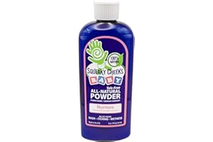 Squeaky Cheeks Baby Powder (5oz) | Organic | Unscented Talc-Free and All Natural Powder | Effective Relief from Rash Wetness and Itching | Also Ideal for Adults