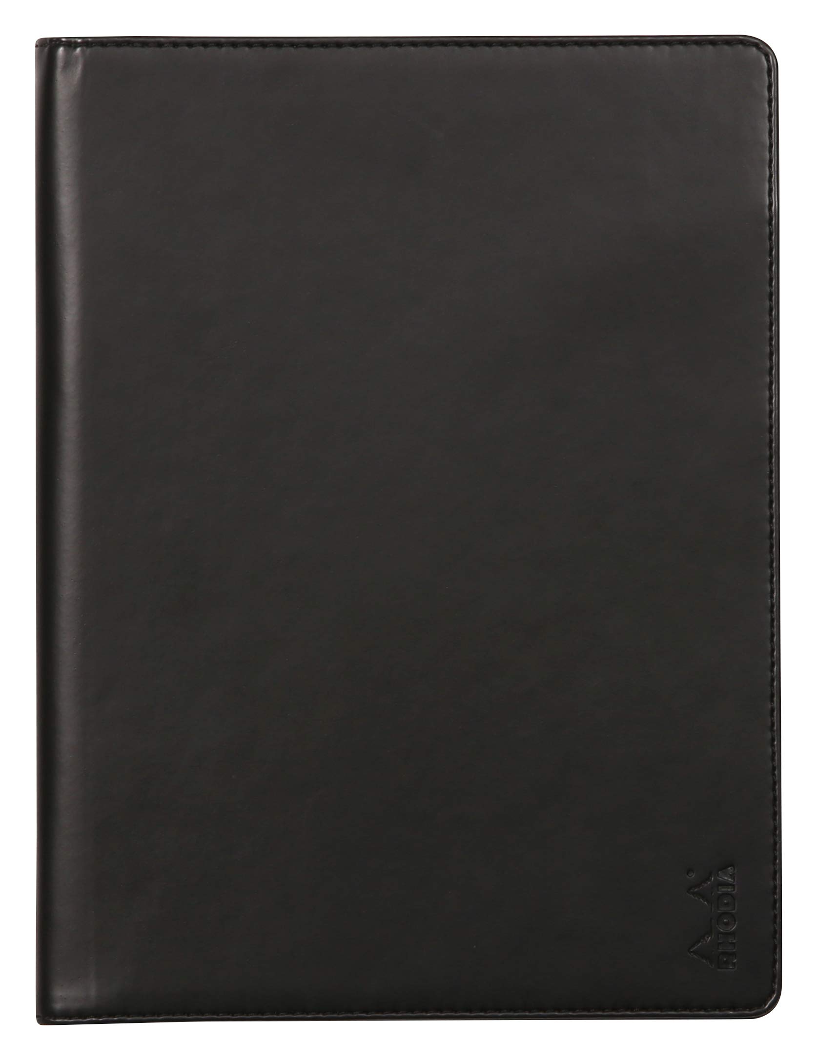 RHODIA 216001C - Rhodiarama N°16 Clipboard and Document Holder Booklet Black - for Notepads or A5 Format Notebooks (14.8 x 21 cm) - Premium Italian Faux Leather - Rhodiarama Collection