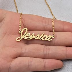 Aoloshow Jessica Initial Pendant Necklace Stainless