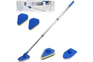 Shower Cleaning Brush, Globalstore 2 in 1 Scrub Brush Shower Scrubber for Cleaning, 37” Scrubbing Brush Bathtub Scrubber for 