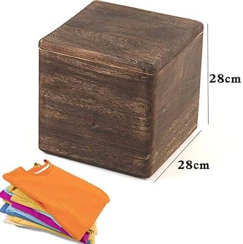 M.TG Almacenamiento Taburete Sólido Otomano De Madera Reposapiés Silla