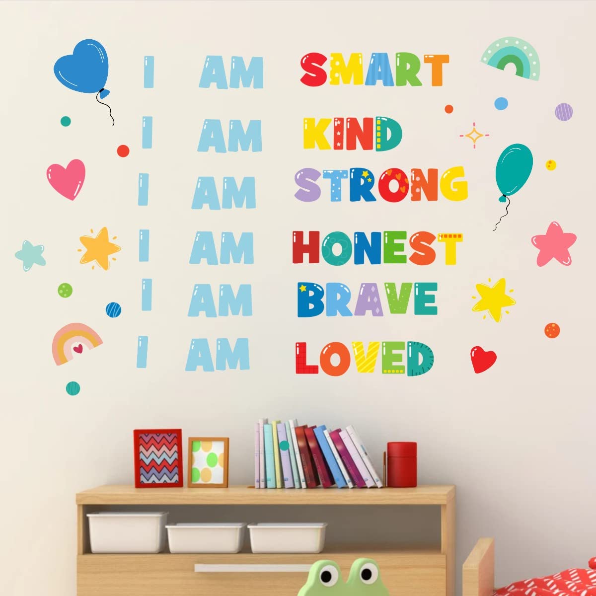 TOARTi Colorful Inspirational Quotes Wall Stickers for Bedrooms for Girls Boys,Positive Educational Wall Art Decal for Kids,Rainbow Motivational Wall Murals for Reading Corner Wall Decorations(40 pcs) — image 1