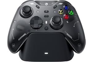 ECHTPower EP04 Wireless PC Controller with TMR Joysticks & Dual Hall Triggers, Multi-Platform Gamepad for PC/Switch/Switch2/iOS/Android, 4-Motor Vibration, Smart Charging Dock, One-Click ABXY Switch
