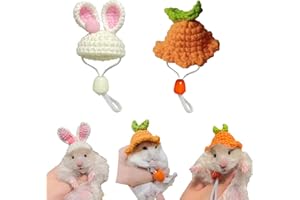 IHEOJAOC Mini Hand Knitted Hat Tiny Top Hats Hat Cute Pet Hat for Small Animals Like Hamsters Rats Snakes Lizards Guinea Pigs Clothes for Holiday Party Clothes Photo Props (2 PCS)