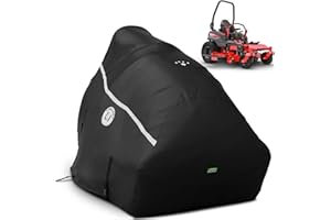 LI LIBZAKI 420D Zero Turn Mower Cover ,Waterproof 420D Marine Grade Fabric -Universal Fit for John Deer,Cub Cadet Zero Turn Up to 60" Lawn Mower Decks,Dimensions: 79" L X 46" WX 55" H-Black