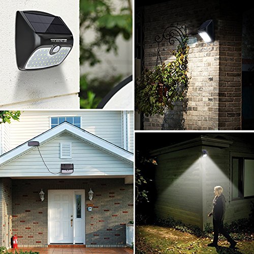 Solar Lights Outdoor, Bcway [48 LED Super Bright] [Detachable Solar Panel] 7ft Extension Cord Waterproof Security Lighting Nightlight with Motion Sensor Detector for Patio Yard Garden Path - Thumbnail 6