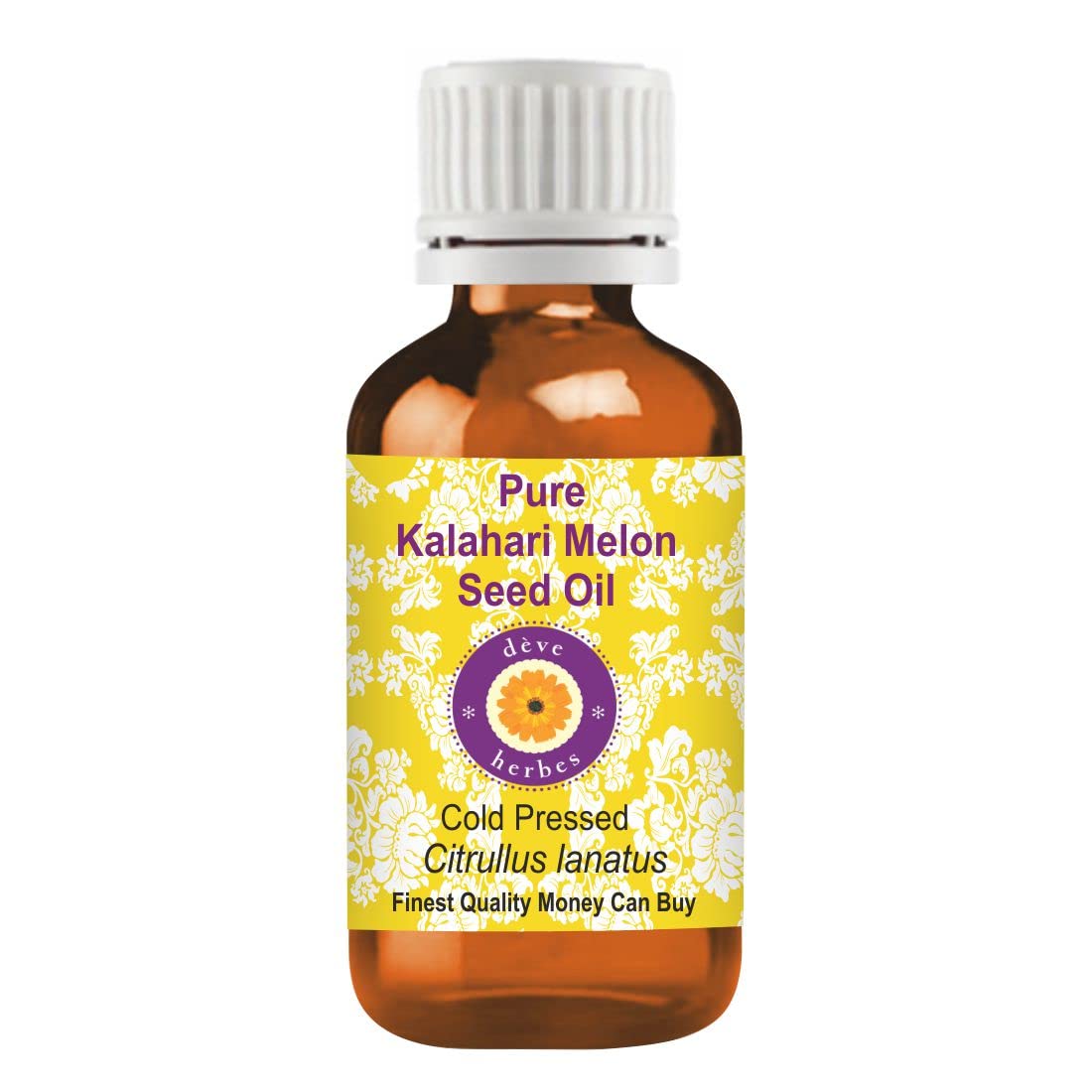 Deve Herbes Pure Kalahari Melon Seed Oil (Citrullus lanatus) Non-Sticky | Non-Greasy | For Hair, Skin, Massage & DIY Use 15ml — image 1