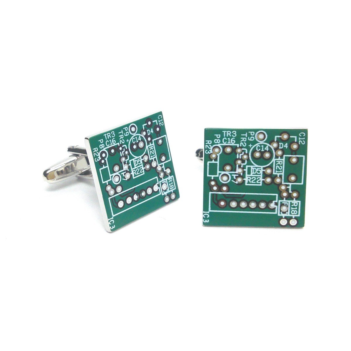 Ashton and Finch Real Circuit Board Cufflinks in a FREE Luxury Presentation Box. Novelty Computer Technology Theme Jewellery(Design May Vary)