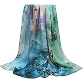 ANDANTINO 100% Silk Scarf 43" Large Square Lightweight Headscarf& Shawl–Women Hair Wraps-With Gift Packed