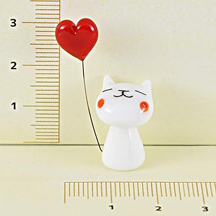 Amazon Co Jp かわいい 手作り ガラス細工 ハート持ち ネコ ホーム キッチン