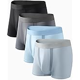 Auxo Mens Underwear Boxer Briefs With Pouch Modal Mesh Breathable Underwear No Riding Up Moisture Wicking 4 Pack