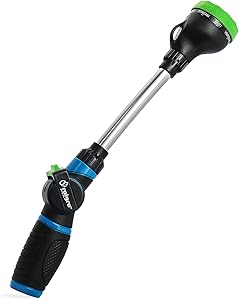 Raigro Lawn and Garden 15” Hose Nozzle Water Wand Sprayer – 8 Spray Patterns, Thumb Control Sprayer.