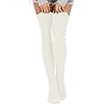 Leoparts Women's Cable Knitted Thigh High Boot Socks Extra Long Winter Stockings Over Knee Leg Warmers