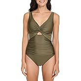 DKNY Women's Swimsuit One Piece (Green, XXL)