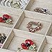 Valdler Sackcloth Stackable 12 Grid Jewelry Tray Showcase Display Organizer