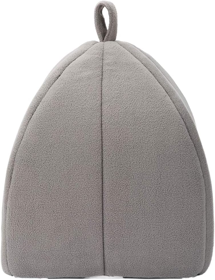 Hollypet Self-Warming 2 in 1 Foldable Comfortable Triangle Cat Bed Tent House, Dark Gray : Pet Supplies