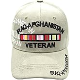 Iraq/Afghanistan Veteran (Ribbon Shadow) Baseball Cap (Biege)