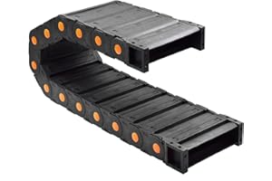 Qimoo 39.38 inch Plastic Drag Chain Cable Carrier, 1m Closed Type Wire Drag Chain Cable Carrier R250 35x150mm Cable Drag Chain for CNC Router Electronic Industrial Machine