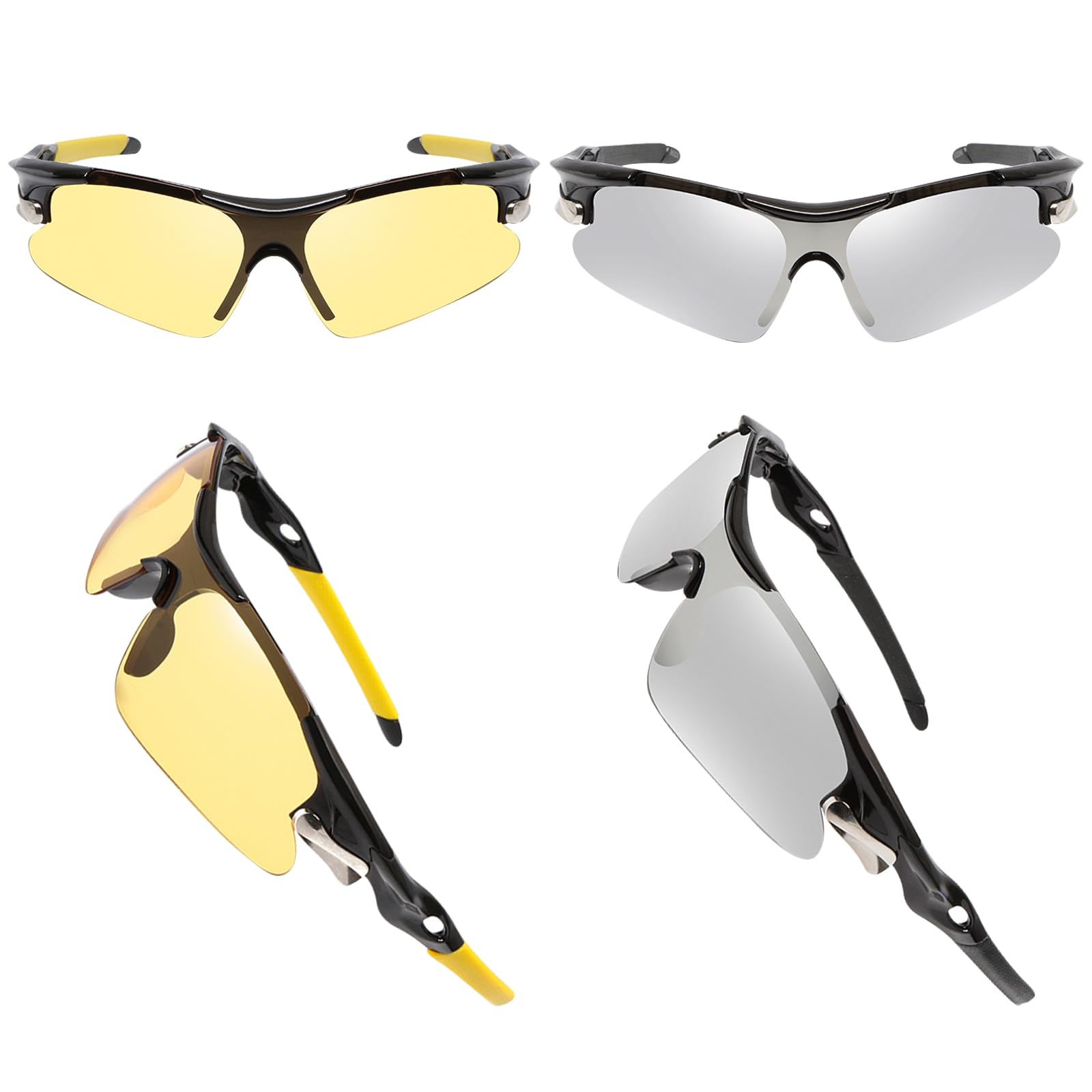 BDSHUNBF 2 Cycling Glasses, Sports Sunglasses, Cycling Sunglasses for Men Women, Sun Glasses UV400 Protection Ski Goggles Outdoor Bicycle Motorbike Driving Fishing Running Fishing Goggles