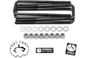 TORCH OFF ROAD Torch 9.5" Square Extended U Bolts 2.5" Wide 9/16" UBolt w Hardware
