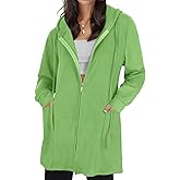 Cucuchy Style Womens Long Hoodies Casual Zip Up Tunic Sweatshirt Open Front Cardigan