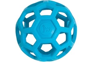 JW Pet Hol-ee Roller Dog Toy Puzzle Ball, Natural Rubber, Small (3 Inch Diameter), Colors May Vary