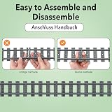 Etarnfly 60Pcs City Train Tracks 36 Straight 24 Flexible Compatible with All view 3