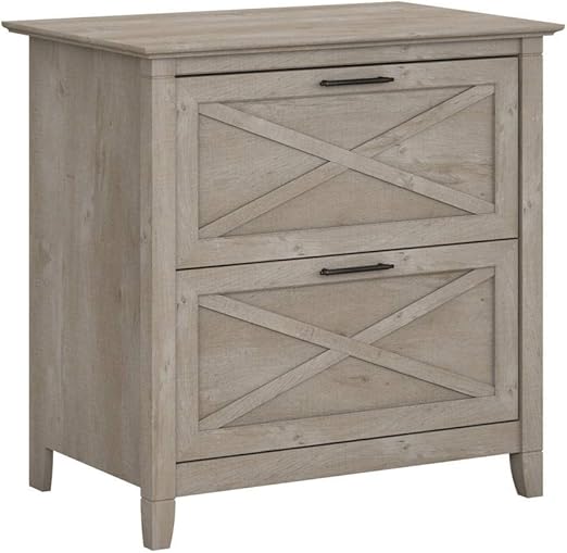 Amazon Com Bush Furniture Key West 2 Drawer Lateral File Cabinet In Washed Gray Furniture Decor