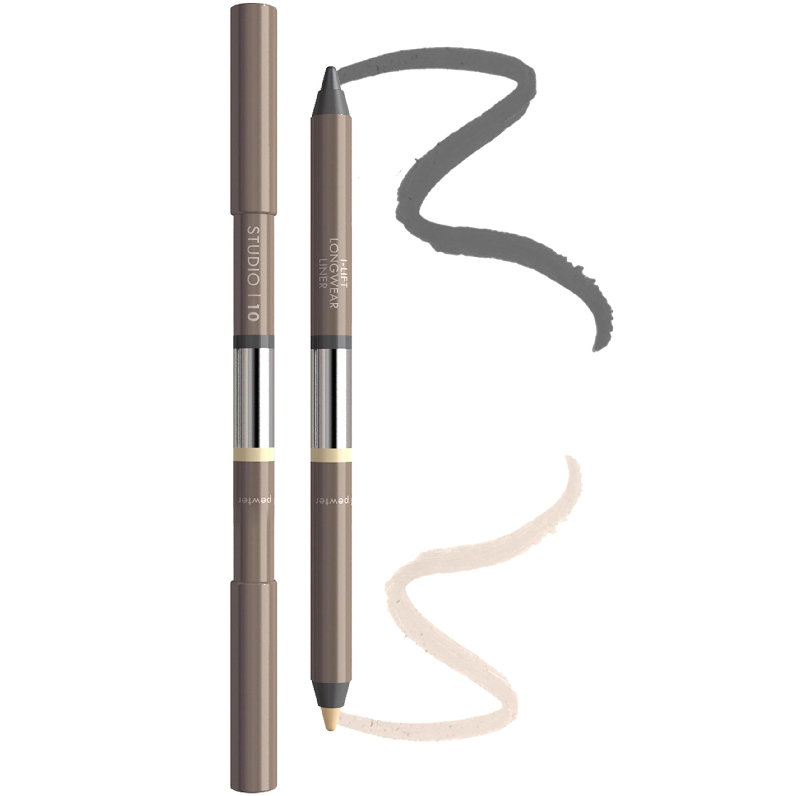 Longwear Kajal Eyeliner Pencil – Pewter Grey, Smudge Proof 3-in-1 Eye Liner with Blender Tip for Mature Sensitive Eyes