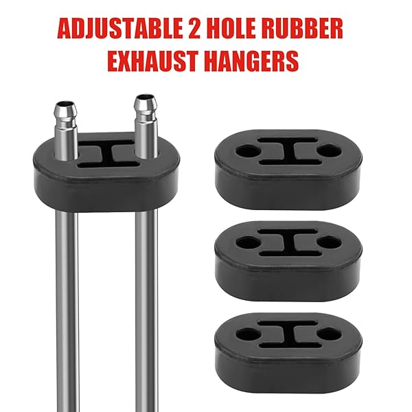 GOSKNOR EXHAUST HANGER PLIERS & 4PCS 2 HOLE RUBBER EXHAUST HANGERS, EXHAUST HOOK WRENCH UNIVERSAL MUFFLER HANGER PLIERS TOOL KIT COMPATIBLE WITH CAR AND TRUCK EXHAUST SYSTEMS