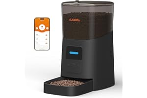 WOPET 6L Automatic Cat Feeder,Wi-Fi Enabled Smart Pet Feeder for Cats and Dogs,Auto Dog Food Dispenser with Portion Control, Distribution Alarms and Voice Recorder Up to 15 Meals per Day