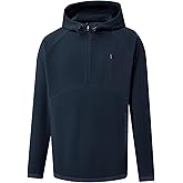 Rouen Hoodies for Men Golf Quarter Zip Hooded Pullover Athletic Warm Polar Fleece Long Sleeve Half Zip Sweatshirt for Men