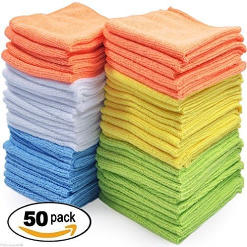 Car Polishing Rag Microfiber Cleaning Towel Detailing No Scratch Cloth Set Of 50